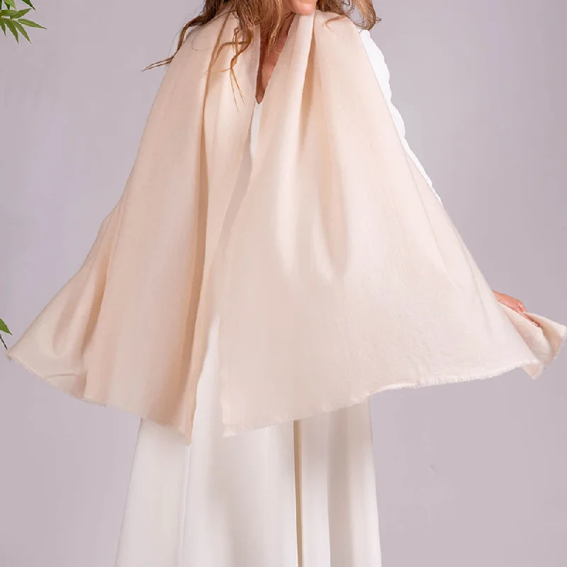 Buttermilk Gossamer Cashmere Shawl Soft Wool Shawl Wrap