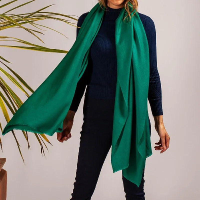 Emerald Green Handwoven Cashmere Shawl Warm Cashmere Shawl Wrap