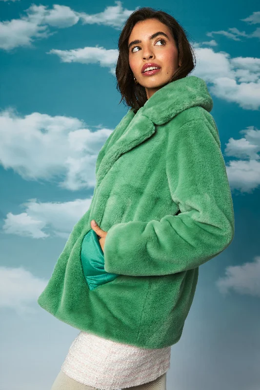 Ginnie Faux Fur Heart Pocket Detail Coat Parka Anorak Hoodie