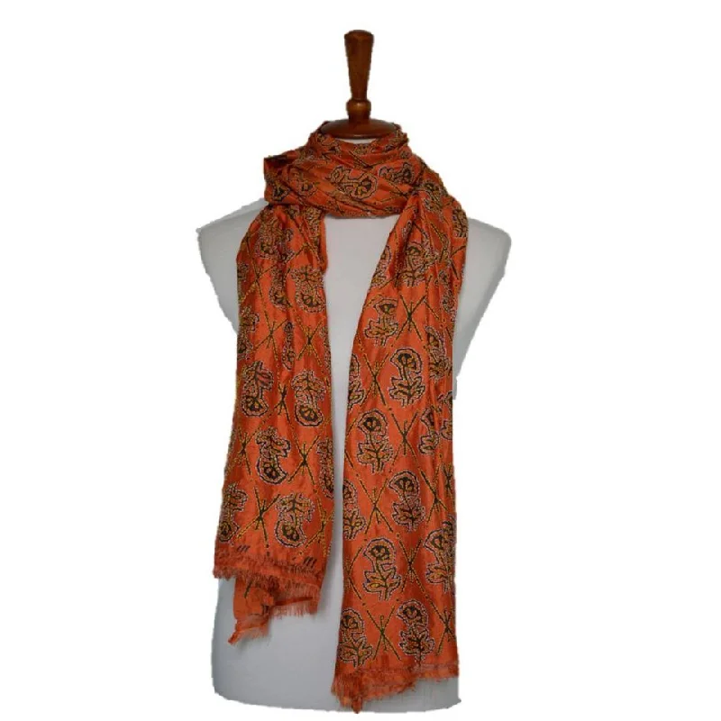 Hand embroidered kantha silk shawl Soft Summer Shawl Wrap