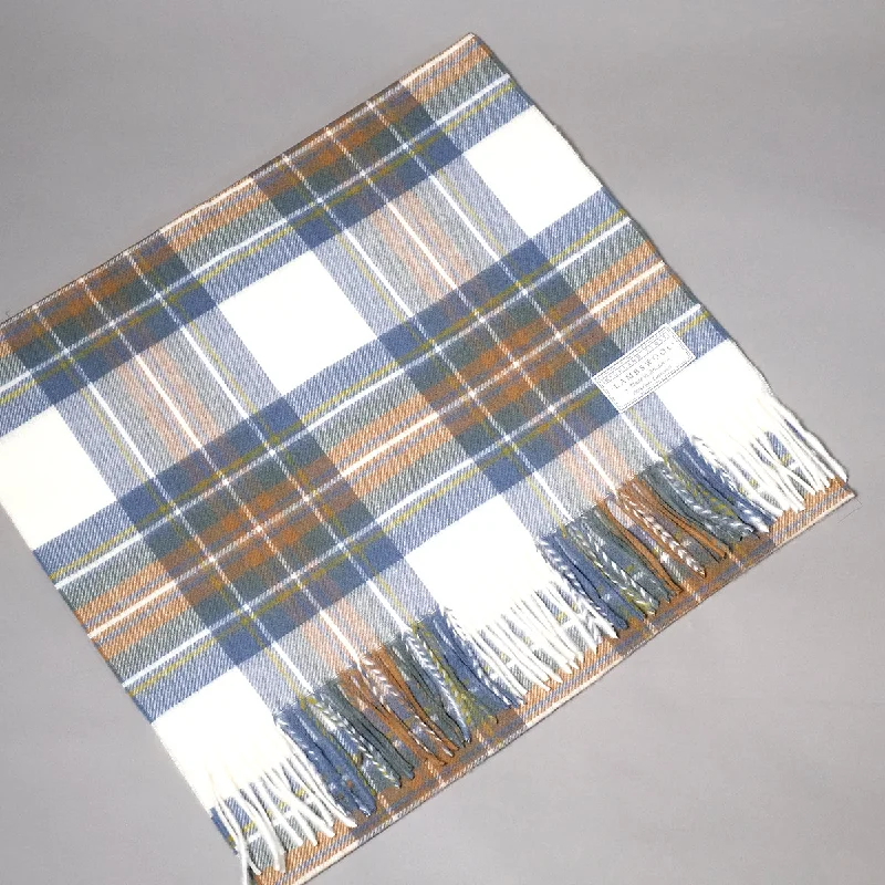 Lambswool Shawl in Muted Blue Stewart Tartan Chic Floral Print Shawl