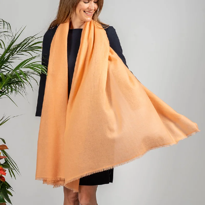 Sandy Beige Gossamer Cashmere Shawl Cozy Chunky Knit Shawl