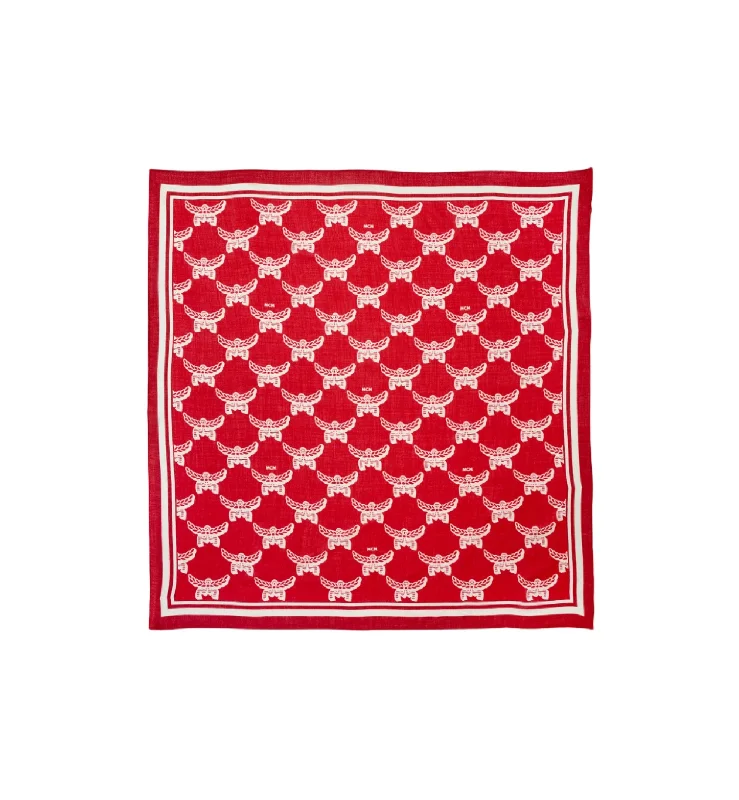 MCM Women's Hand-sewn Italian Wool Shawl with Lauretos Monogram Motif Lightweight Summer Shawl MCM Women's Hand-sewn Italian Wool Shawl with Lauretos Monogram Motif Lightweight Summer Shawl