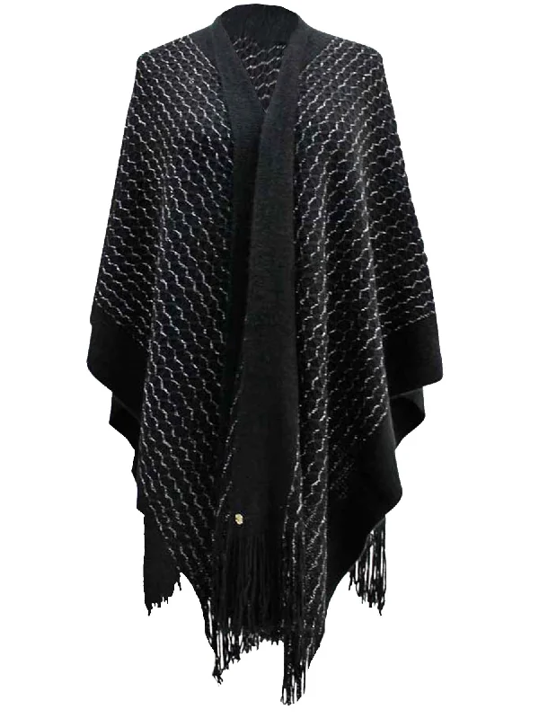 Metallic Knit Shawl Wrap Classic Wool Shawl Wrap