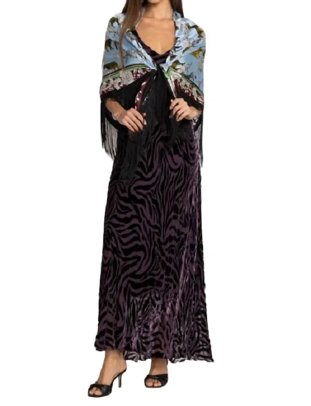 Opal Shawl In Multi Trendy Long Knit Shawl