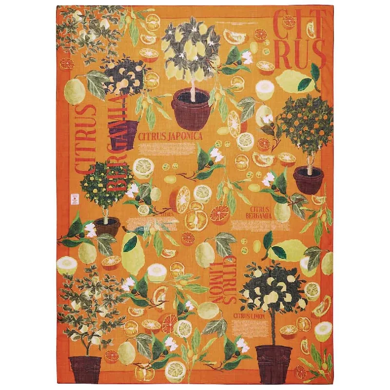 Orange shawl citrus fruits design Fashionable Silk Shawl Wrap