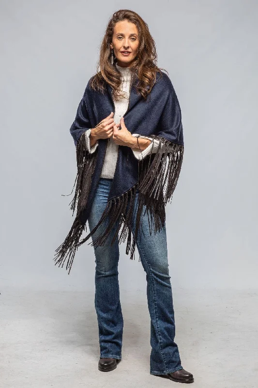 Ponderosa Reversible Cashmere Fringe Shawl In Midnight/ Black Fashionable Shawl with Tassels Ponderosa Reversible Cashmere Fringe Shawl In Midnight/ Black Fashionable Shawl with Tassels
