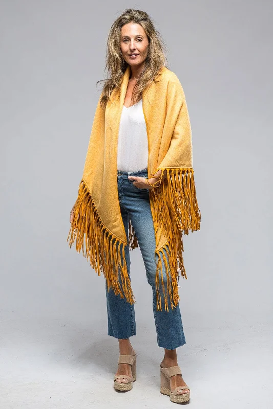 Ponderosa Reversible Cashmere Fringe Shawl In Yellow/White Cozy Fleece Shawl Wrap