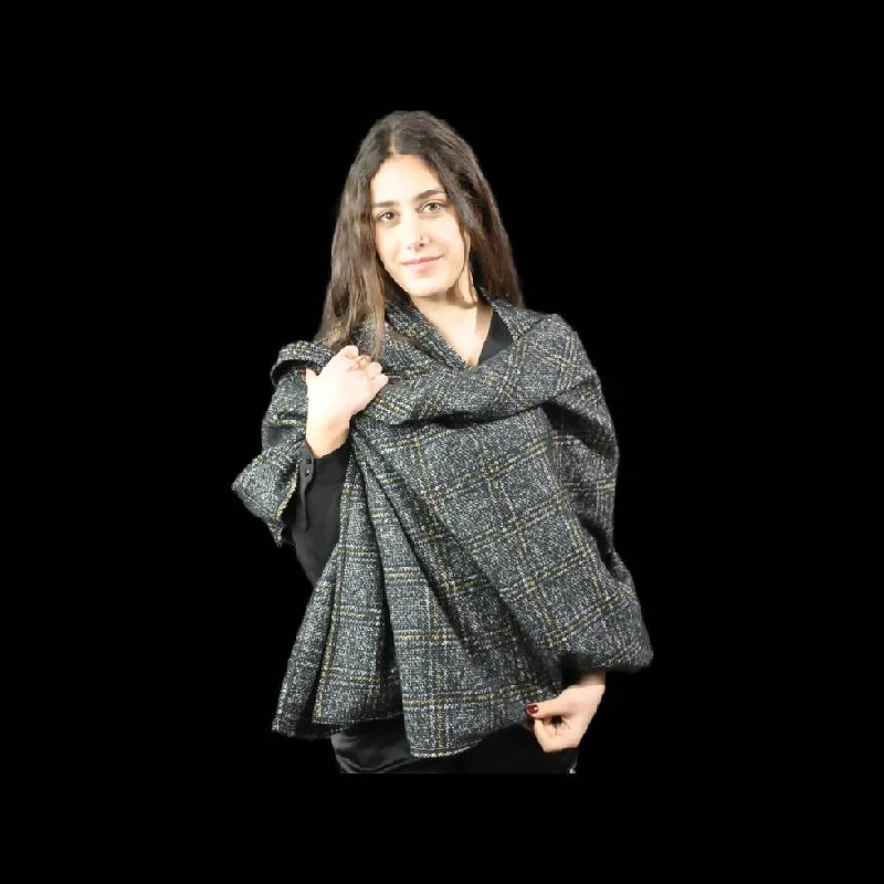 Rita Raphael Big Reversible Wool Shawl Cozy Wool Shawl Poncho