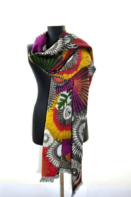 Rita Raphael Hand Painted Wool Shawls For Women Cozy Fleece Shawl Scarf