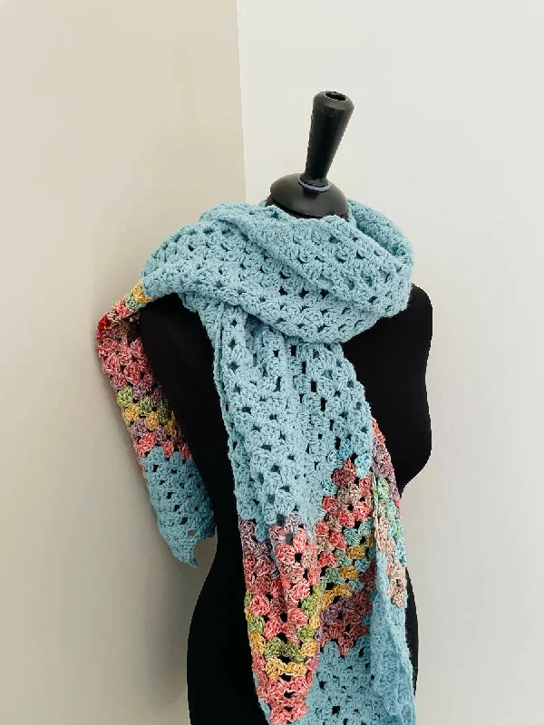 Roudainas Art Crochet Shawl Cozy Knit Shawl Scarf