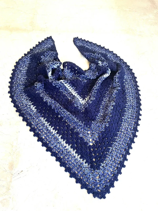 Roudainas Art Crochet Triangle Shawl Chic Cotton Shawl Wrap