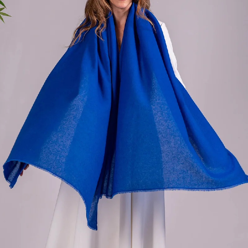 Royal Blue Gossamer Cashmere Shawl Comfortable Silk Shawl