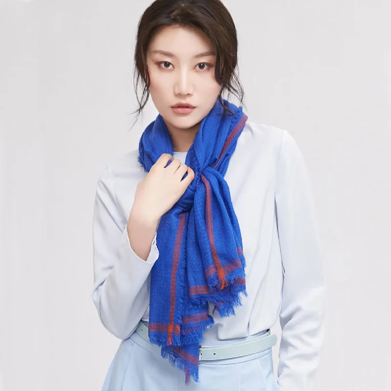 Royal Blue Superfine Wool Shawl Fashionable Silk Shawl Wrap