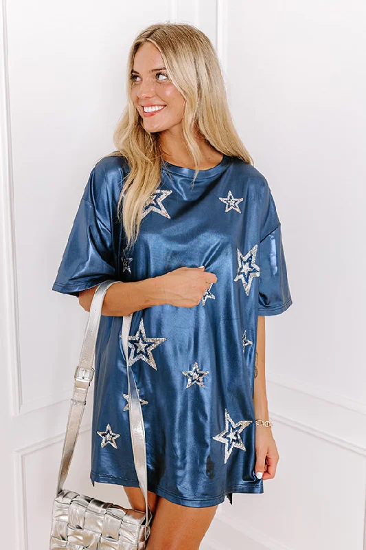 Seeing Stars Sequin Embroidered Mini Dress