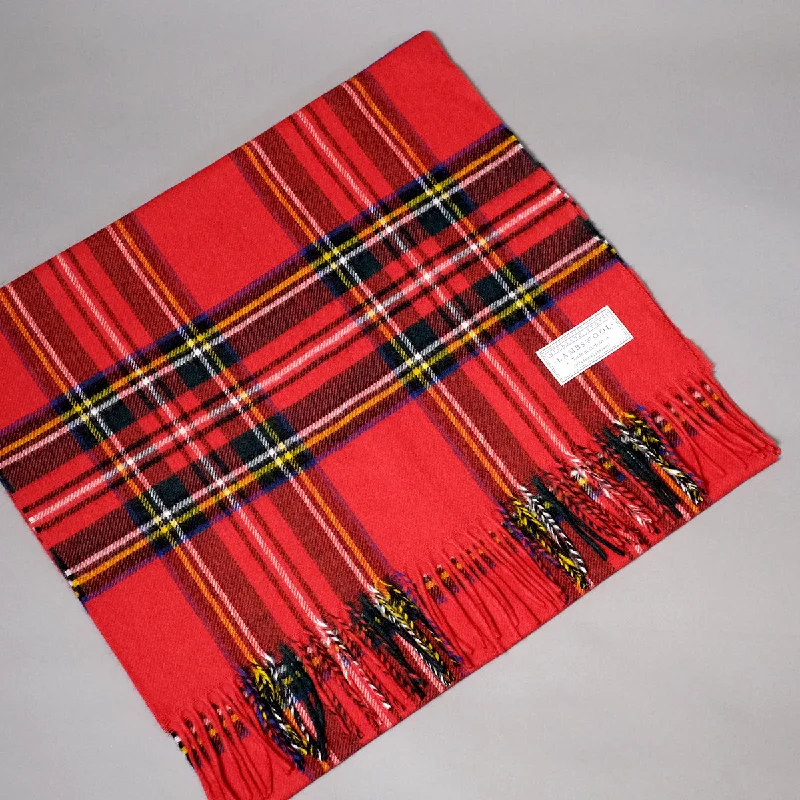 Lambswool Shawl in Royal Stewart Tartan Elegant Velvet Shawl Wrap