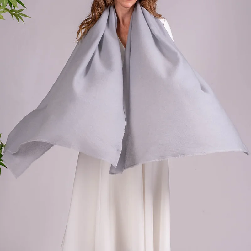 Smokey Grey Gossamer Cashmere Shawl Elegant Velvet Shawl Wrap