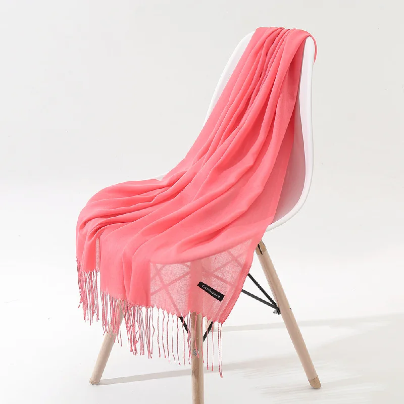 Solid color Autumn/winter cashmere style shawl Elegant Long Shawl Scarf