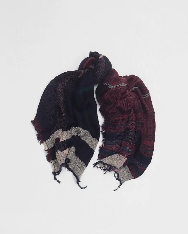MIDDLE SHAWL / PLUM NAVY Comfortable Summer Shawl Wrap