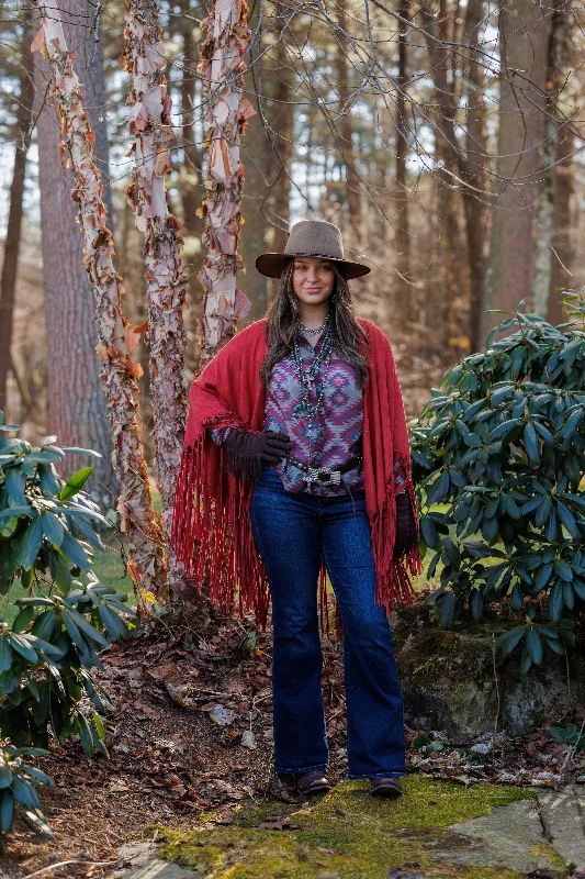 Tasha Polizzi Sierra MicroSuede Fringe Shawl Stylish Knit Shawl Wrap