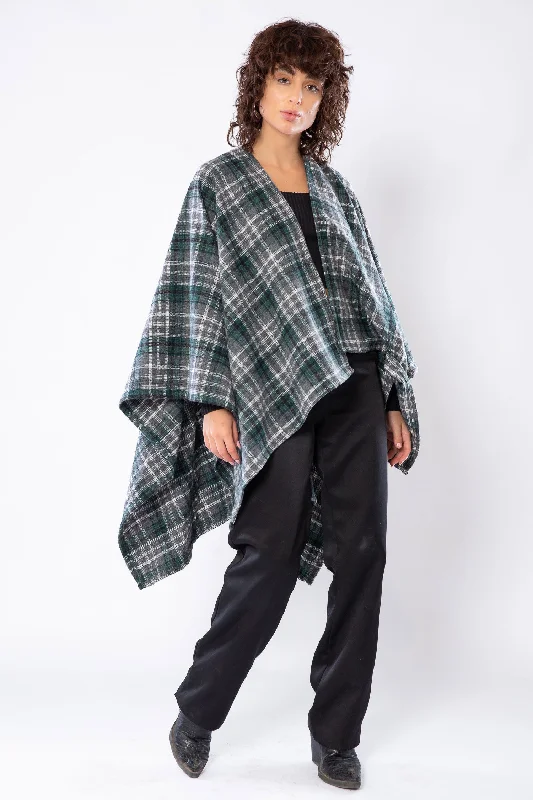 Throwover Checkered Shawl - Zola Warm Woolen Shawl Wrap