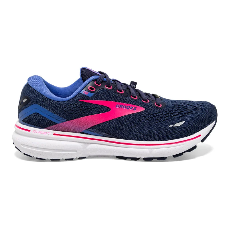 Women's Brooks Ghost 15 GTX, Peacoat/Blue/Pink, 6 B Medium Fleece Down Feather