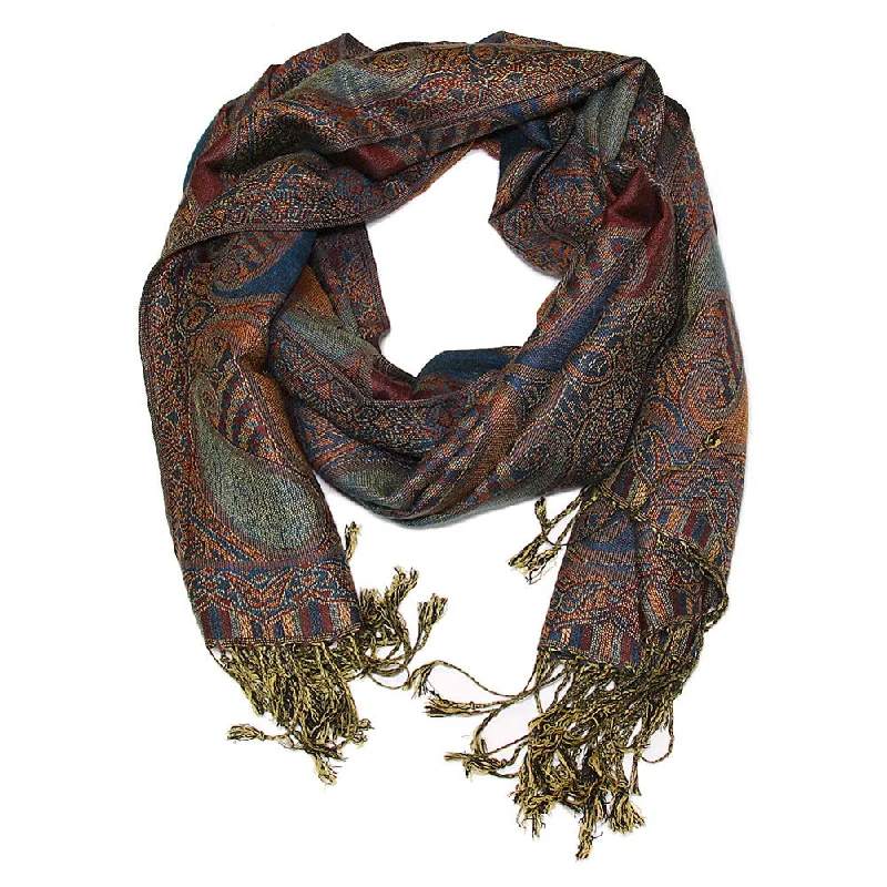 Women's Paisley Pashmina Shawl Stylish Oversized Wool Shawl