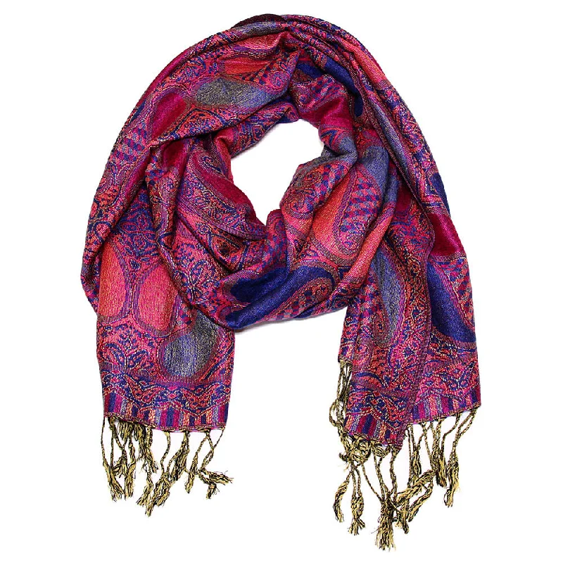 Women's Paisley Pashmina Shawl Warm Wool Shawl Cape