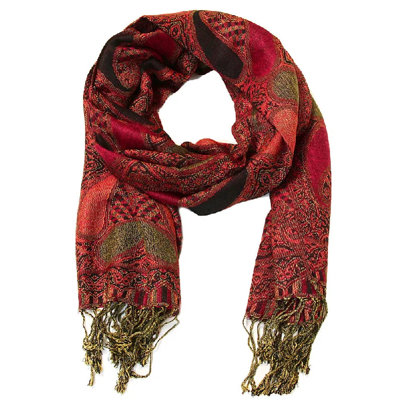 Women's Paisley Pashmina Shawl Cozy Plaid Wool Shawl