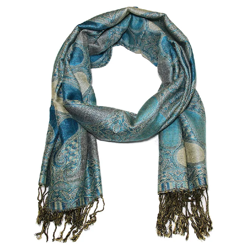 Women's Paisley Pashmina Shawl Cozy Fleece Shawl Wrap