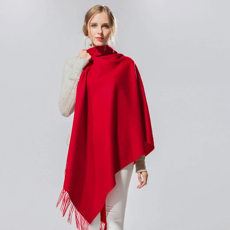 Women's Winter Luxury Solid Bandana Pashmina Thick Warm Long Shawl Chic Knitted Shawl Wrap Women's Winter Luxury Solid Bandana Pashmina Thick Warm Long Shawl Chic Knitted Shawl Wrap
