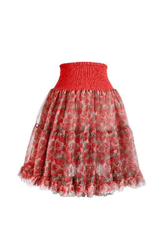 Miss Strawberry Pageant Petticoat Print Jacquard Embroidered