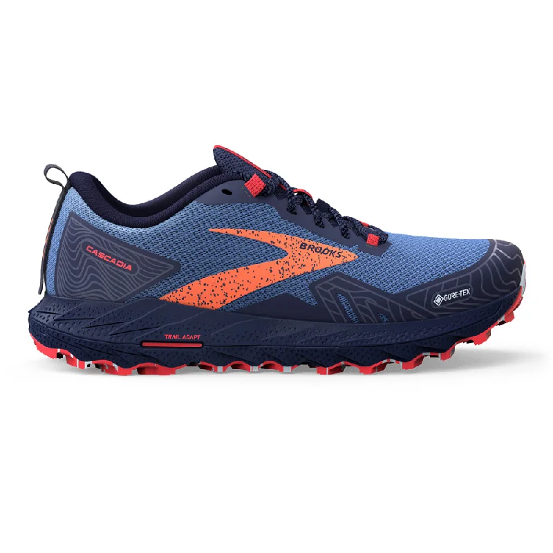 Women's Brooks Cascadia 17 GTX, Navy/Bittersweet/Peacoat, 12 B Medium Rayon Velvet Corduroy Women's Brooks Cascadia 17 GTX, Navy/Bittersweet/Peacoat, 12 B Medium Rayon Velvet Corduroy