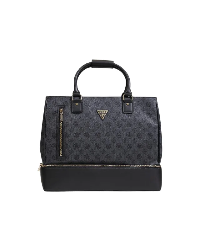 Guess Women's Black Logo Tote Handbag with Shoe Compartment Black Logo Print Tote Handbag with Shoe Storage Travel Tote Bag for Women: Logo Handbag with Shoe Compartment Women's PU Coated Canvas Tote Handbag Lapel Coat Peter Pan Collar Coat Cowl Neck Coat Guess Women's Black Logo Tote Handbag with Shoe Compartment Black Logo Print Tote Handbag with Shoe Storage Travel Tote Bag for Women: Logo Handbag with Shoe Compartment Women's PU Coated Canvas Tote Handbag Lapel Coat Peter Pan Collar Coat Cowl Neck Coat