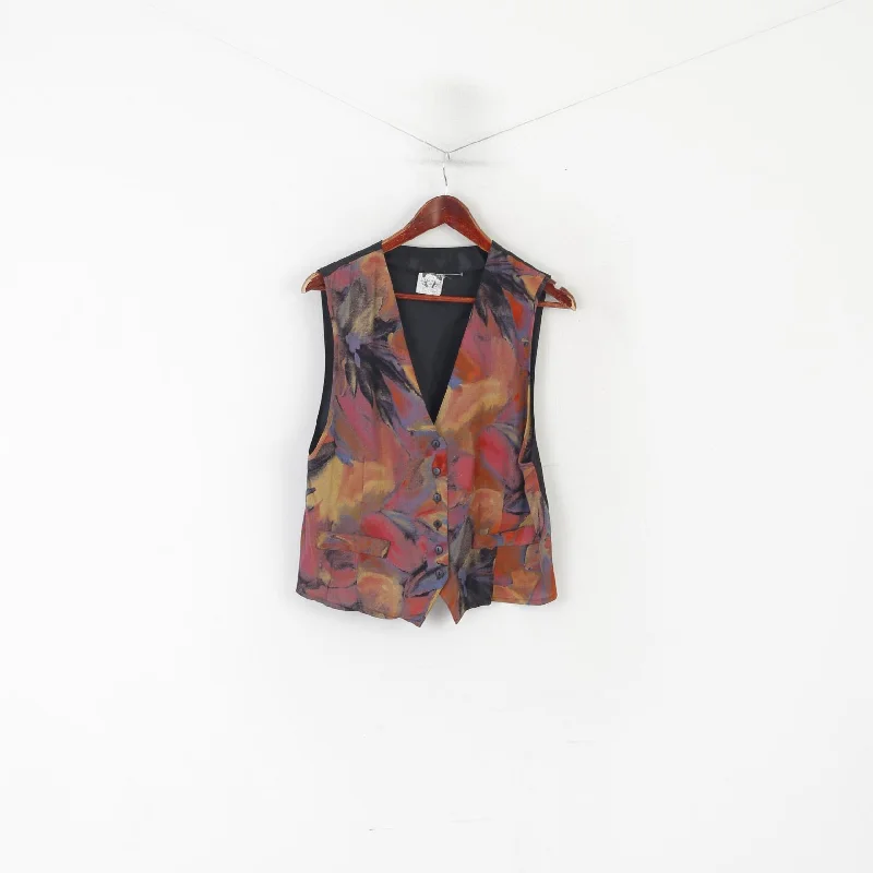 Sue Ellen Women 42 M Waistcoat Colorful Abstract Vintage Shiny Viscose Vest Comfortable Knitted Waistcoat Vest Sue Ellen Women 42 M Waistcoat Colorful Abstract Vintage Shiny Viscose Vest Comfortable Knitted Waistcoat Vest