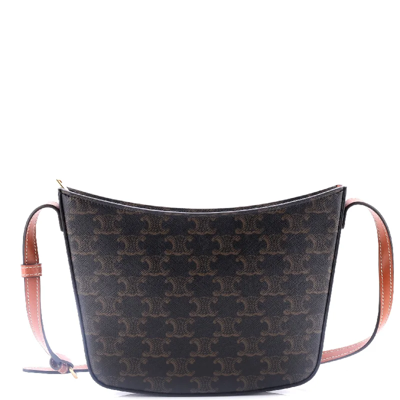 Croque Hobo Triomphe Coated Canvas Medium Plaid Tartan Floral