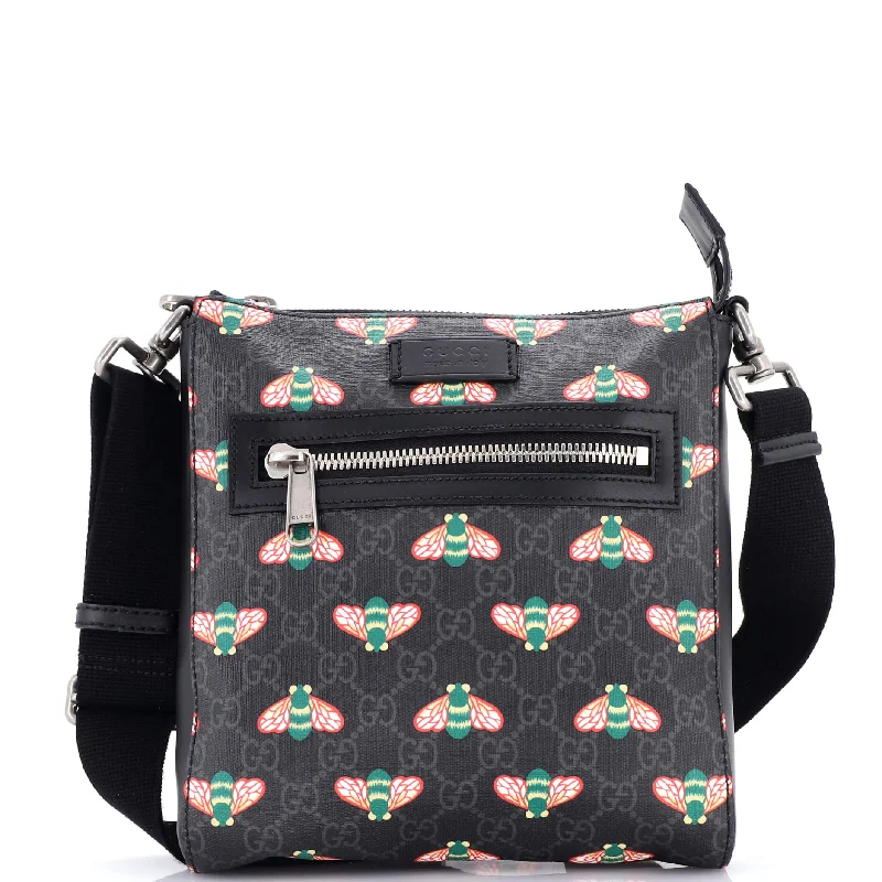 Front Zip Messenger Printed GG Coated Canvas Medium Striped Polka Dot Floral