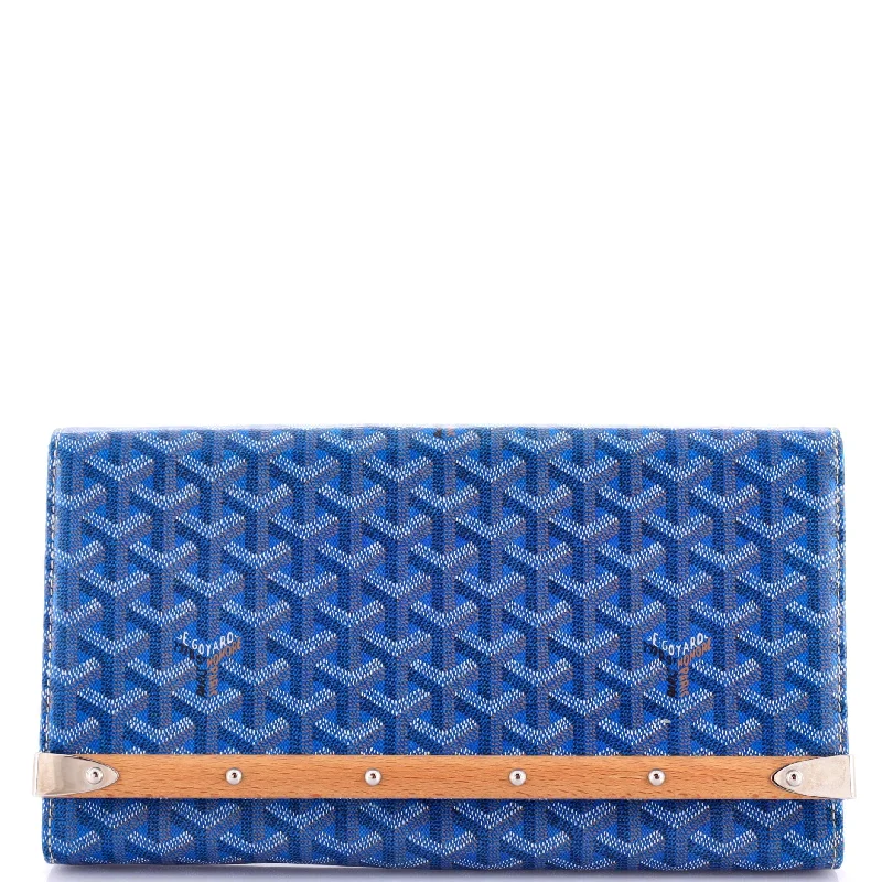 Monte Carlo Clutch Coated Canvas MM Buttoned Zippered Snapped