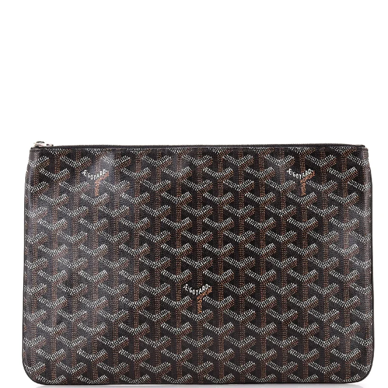 Senat Zip Pouch Coated Canvas MM Rayon Velvet Corduroy