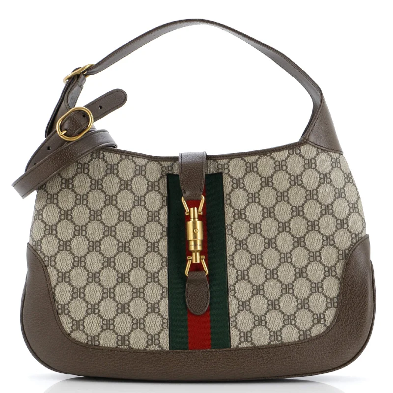 x Gucci The Hacker Project Jackie 1961 Hobo BB Coated Canvas Medium Asymmetrical Collar Hooded Zippered x Gucci The Hacker Project Jackie 1961 Hobo BB Coated Canvas Medium Asymmetrical Collar Hooded Zippered