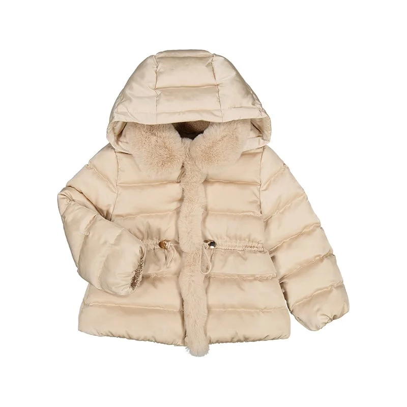 ABEL & LULA - Satin Coat  - Champagne Striped Polka Dot Solid