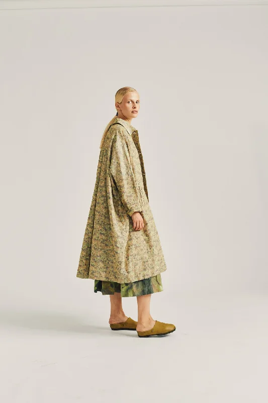 ATOMLESS COAT - IKAT TWO - KHAKI - OLIVE GREEN Trench Raincoat Windbreaker