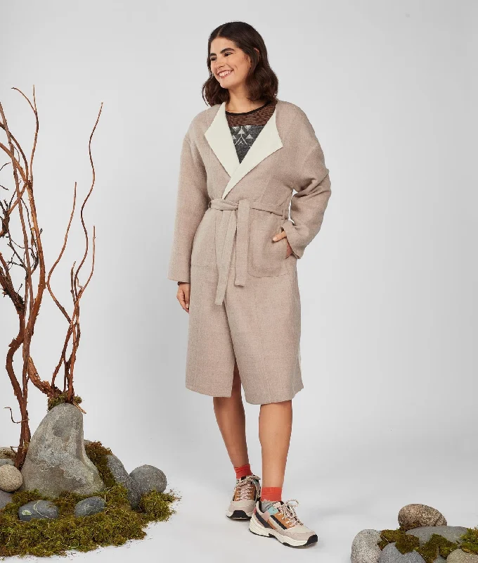 Belted Eased Coat Reversible Tailored Straight A-Line
