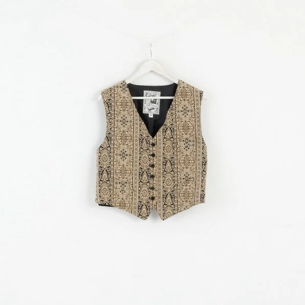 Guy Clerac Paris Women 42 Waistcoat Brown Vintage Buttoned Vest Fashionable Belted Waistcoat Guy Clerac Paris Women 42 Waistcoat Brown Vintage Buttoned Vest Fashionable Belted Waistcoat
