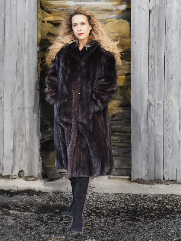 Dark Ranch Black Mink Coat Coats M Made In Canada