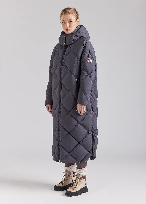 Manteau long pour femme en duvet naturel Pyrenex Adele Coat gris Bomber Denim Leather Manteau long pour femme en duvet naturel Pyrenex Adele Coat gris Bomber Denim Leather