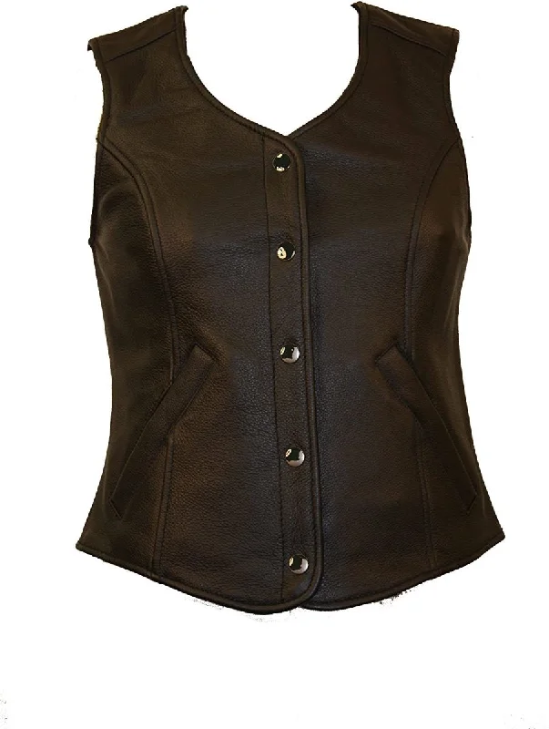 First Manufacturing FML565CCF Women’s Black Plain Side Conceal and Storage Pocket Leather Vest Relaxed Office Vest First Manufacturing FML565CCF Women’s Black Plain Side Conceal and Storage Pocket Leather Vest Relaxed Office Vest
