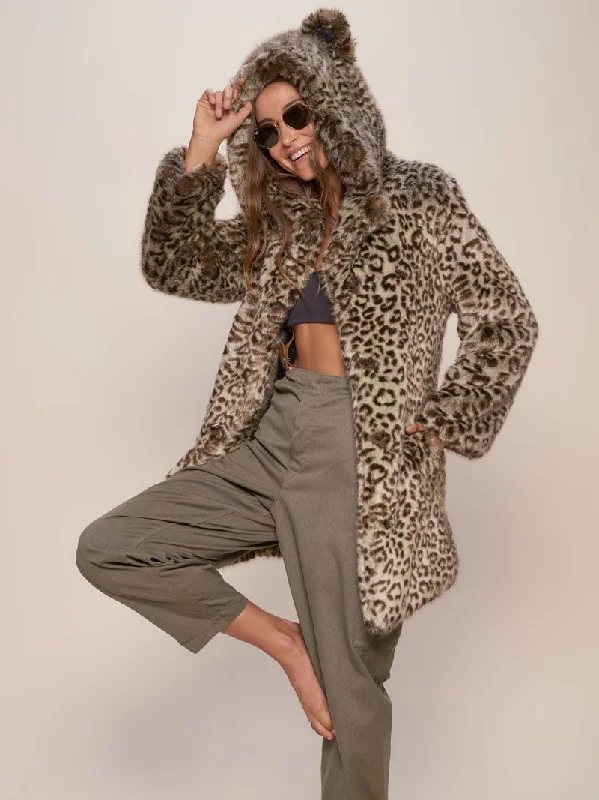 Forest Leopard Luxe Classic Faux Fur Coat | Women's Wool Cashmere Tweed