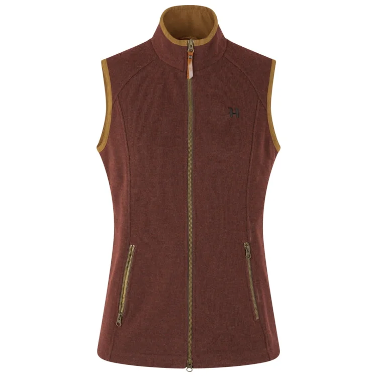 Harkila Ladies Sandhem Pro Waistcoat - Dark Copper Trendy Faux Leather Vest
