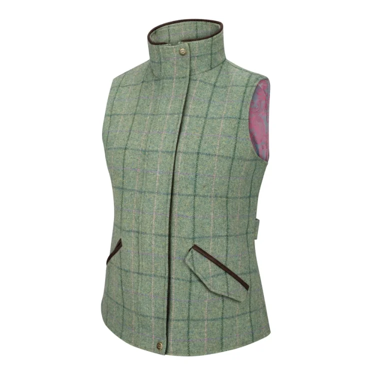 Hoggs of Fife Ladies Roslin Technical Tweed Waistcoat Stylish Casual Waistcoat Vest